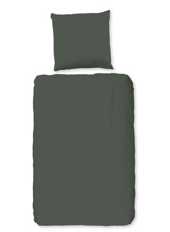 Bettwäsche Mikrofaser, Pure, Uni, Dunkel Olivgrün