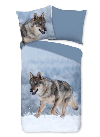 Good Morning Bettwäsche Snow Wolf, Grau