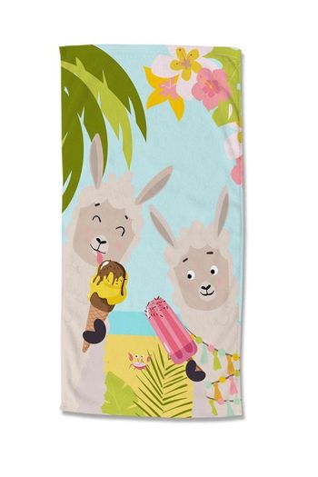 Strandtuch Mikrofaser, Kinder, Lamas, Multi