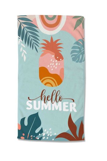 Strandtuch Mikrofaser, Ananas, Blau