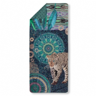Sport/ Yoga/ Strandtuch, Hip, Imena, Leopard mit Mandalas, Petrol