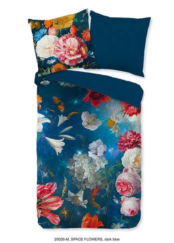 Bettwäsche Mikrofaser Blumen, Blau