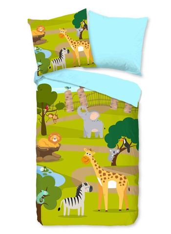 Kinder Bettwäsche Baumwolle, Good Morning, Zoo Tiere, Multi