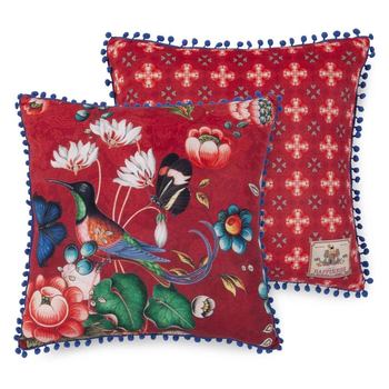 Dekorative Kissen, Polyvelvet, Cooper, Blumen, Rot