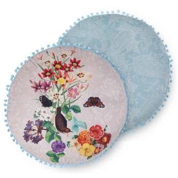 Dekorative Kissen, Rund, Polyvelvet, Rocky, Blumen, Sand