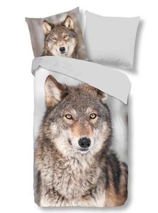 Bettwäsche Flanell/ Biber, Wolf, Grau