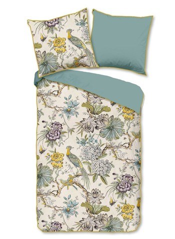 Bettwäsche Bio-Baumwollsatin, Wood, Blumen, Multi