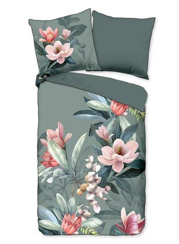 Bettwäsche Bio-Baumwollsatin, Parler, Blumen, Grün