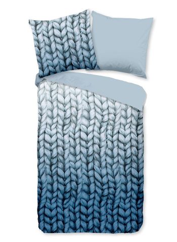 Good Morning Flanell Knitted, Blau