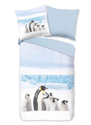 Good Morning Flanell Bettwäsche Pinguin, Weiß