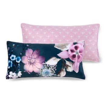 Dekorative Kissen, Descanso, Blumen, Grau/ Rosa
