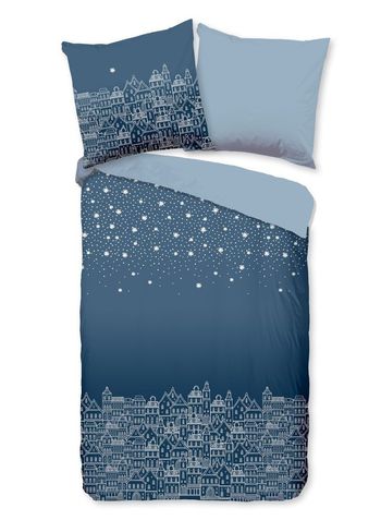 Good Morning Flanell Bettwäsche Night, Blau