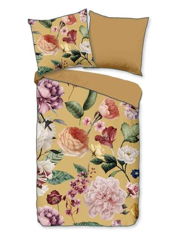 Bettwäsche Bio-Baumwollsatin, Fiori, Blumen, Ocker
