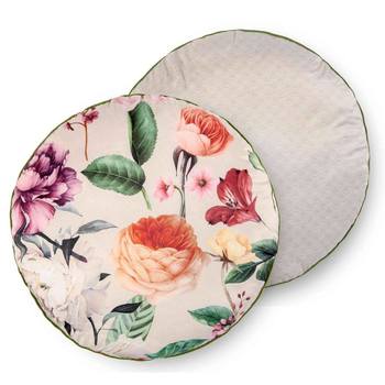 Dekorative Kissen, Rund, Descanso, Fiori, Blumen, Sand