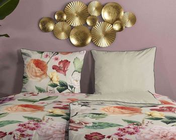 Bettwäsche Bio-Baumwollsatin, Fiori, Blumen, Sand