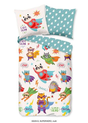 Kinder Bettwäsche, Baumwolle, Good Morning, Superhelden, Multi
