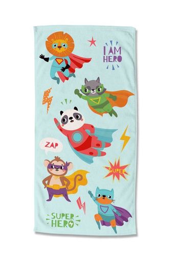 Strandtuch Mikrofaser, Kinder, Good Morning, Superhelden, Multi