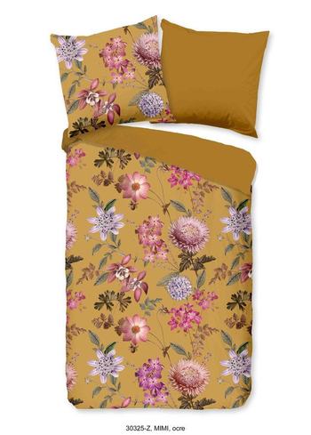 Bettwäsche Baumwolle Satin, ZouZou, Mimi, Blumen, Ocker