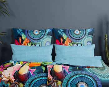 Bettwäsche Baumwolle Satin, Hip, Cailani, Mandala, Blau