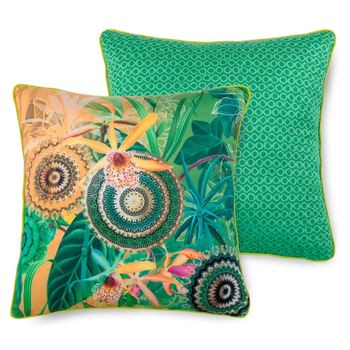 Dekorative Kissen, Hip, Yissa, Mandala, Grün/ Ocker
