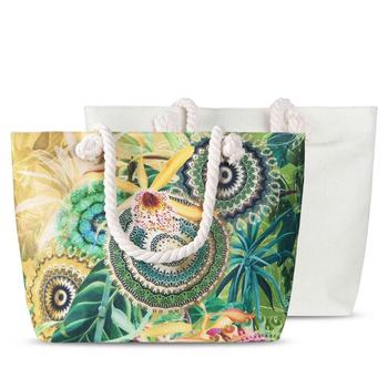Strandtasche, Hip, Yissa, Mandala, Grün/ Ocker