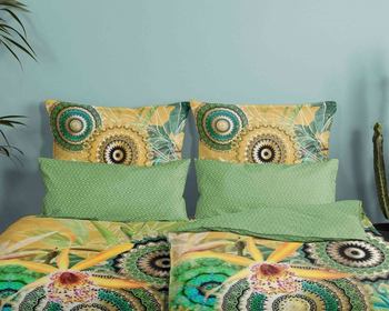Bettwäsche Baumwolle Satin, Hip, Yissa, Mandala, Ocker/ Grün