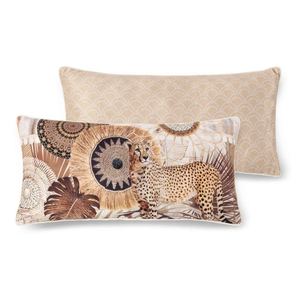 Dekorative Kissen, Polyvelvet, Raeni, Leopard, Sand