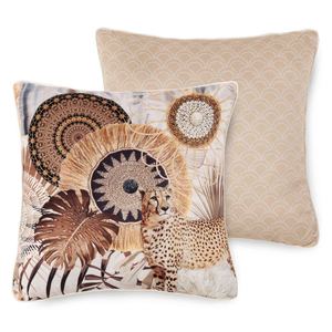 Dekorative Kissen, Polyvelvet, Raeni, Leopard, Sand