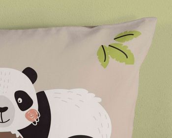 Kinder Bettwäsche Baumwolle, Panda, Sand