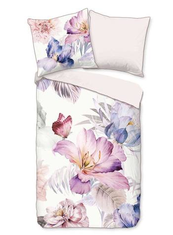 Bettwäsche Bio-Baumwolle Satin, Caen, Blumen, Multi
