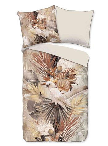 Bettwäsche Bio-Baumwolle Satin, Pippa, Papagei, Sand