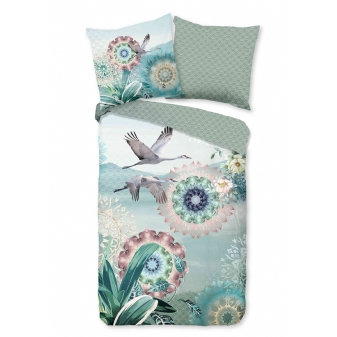 Bettwäsche Baumwolle Satin, Hip, Kimora, Mandala,  Grün