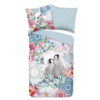 Bettwäsche Flanell/ Biber, Rachna, Pinguin, Grau