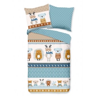 Kinder Bettwäsche Flanell/ Biber, Wintertieren, Multi
