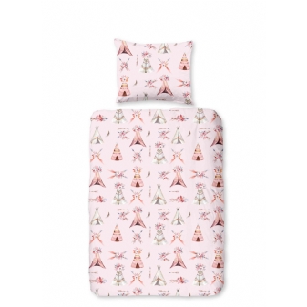 Junior Kinder Bettwäsche, Baumwolle, Tipi Zelt, Rosa