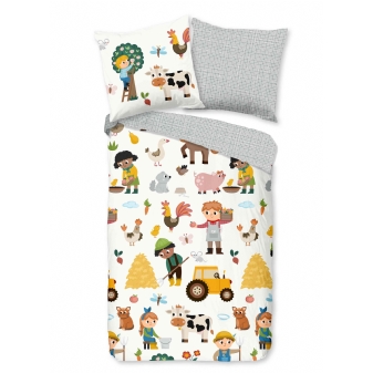 Kinder Bettwäsche, Baumwolle, Farmer, Multi