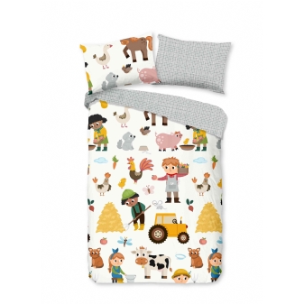Junior Kinder Bettwäsche, Baumwolle, Farmer, Multi