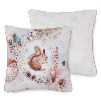 Dekorative Kissen, Polyvelvet, Romar, Eichhörnchen und Mandalas, Sand