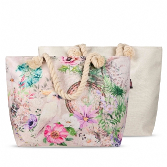 Strandtasche, Hip, Indah, Papagei und mandalas, Sand