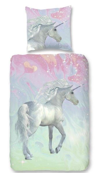 Kinder Bettwäsche Baumwolle, Good Morning, Einhorn, Multi