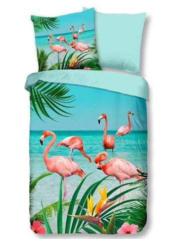 Bettwäsche Mikrofaser, Flamingo, Multi