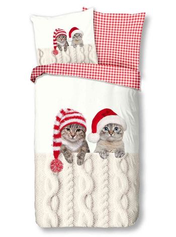 Kinder Bettwäsche Flanell/ Biber, Katze, Multi