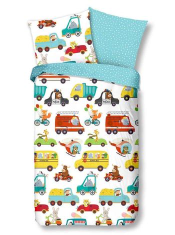 Kinder Bettwäsche Baumwolle Fahrzeuge, Multi