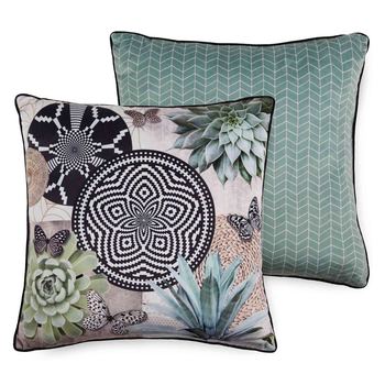 Dekorative Kissen, Hip, Skylar, Mandala, Sand/ Grün