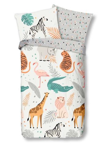 Kinder Bettwäsche Baumwolle Tiere, Multi
