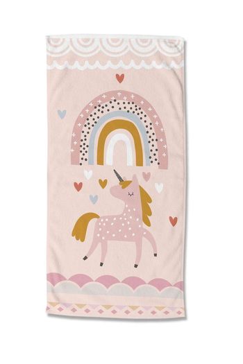 Strandtuch Mikrofaser, Kinder, Einhorn, Rosa
