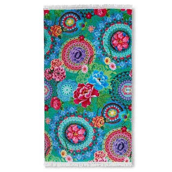 Strandtuch, Baumwolle Velours, Happiness, Kaleido, Fransen, Blumen, Multi