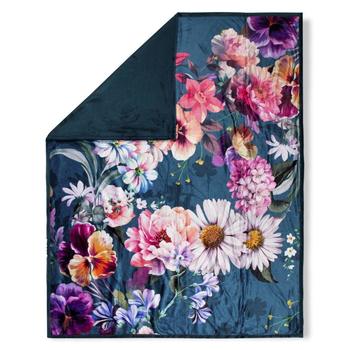 Plaid, Descanso, Novara, Blumen, Petrol
