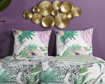 Bettwäsche Bio-Baumwollsatin, Volterra, Leopard, Multi