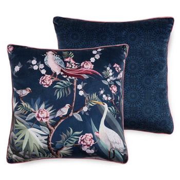 Dekorative Kissen, Descanso, Sarenza, Blumen, Petrol